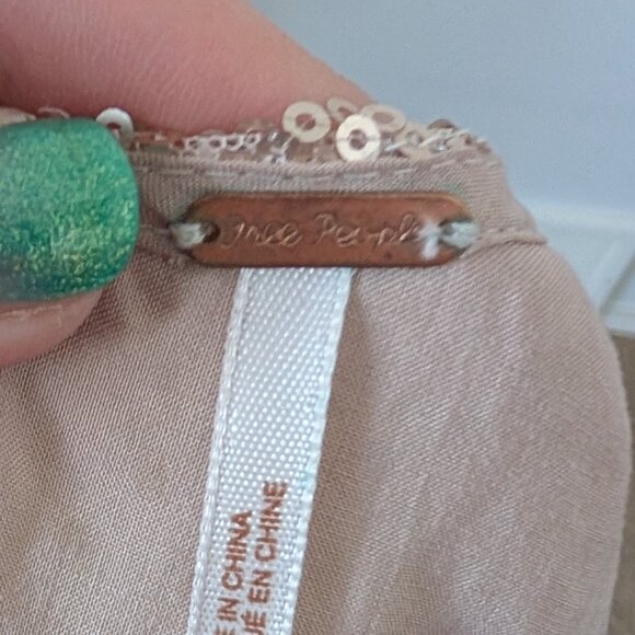 Free People - "Liquid Shine" Gold Sequin Drop Waist Mini Dress - Size S - Picture 6 of 7